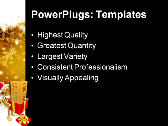 PPT Template - christmas gift, credit card, abstract - Text Slide
