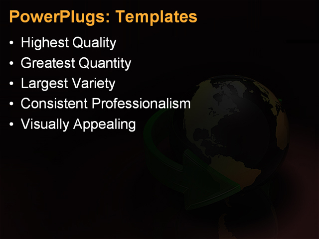 PPT Template - globe, symbols, bright - Text Slide