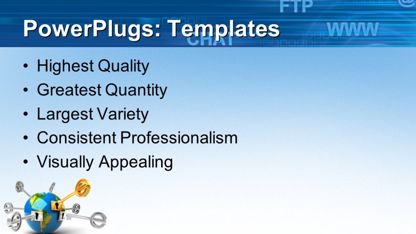 PPT Template - global, communication, computer - Text Slide