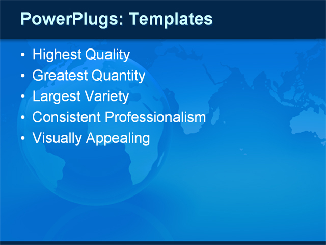 PPT Template - business, globe, world - Text Slide