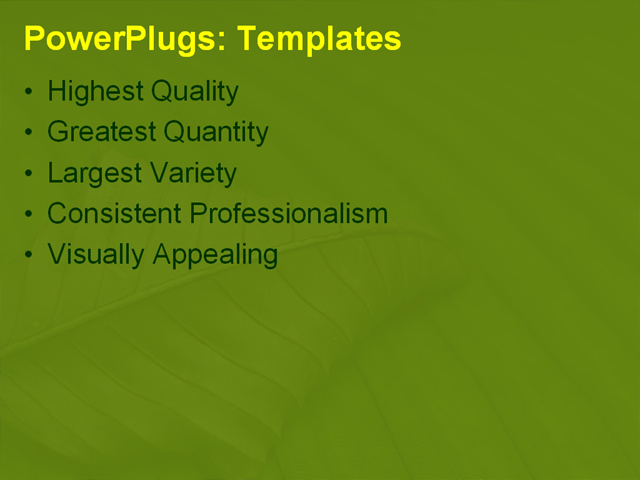 PPT Template - general, leaf, green - Text Slide