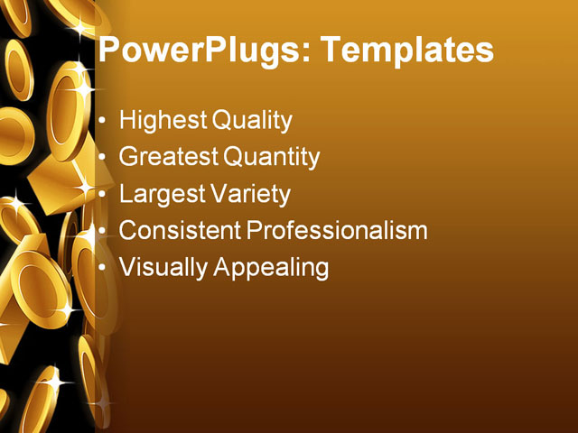 PPT Template - gold, affluence, aggrandize - Text Slide