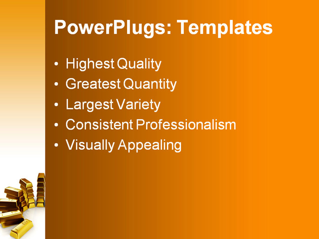 PPT Template - gold bars, bank, banking - Text Slide