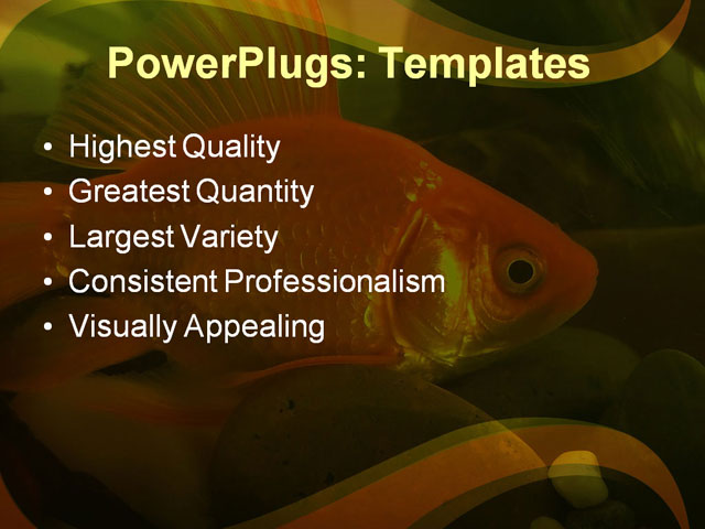 PPT Template - fish, gold, tank - Text Slide