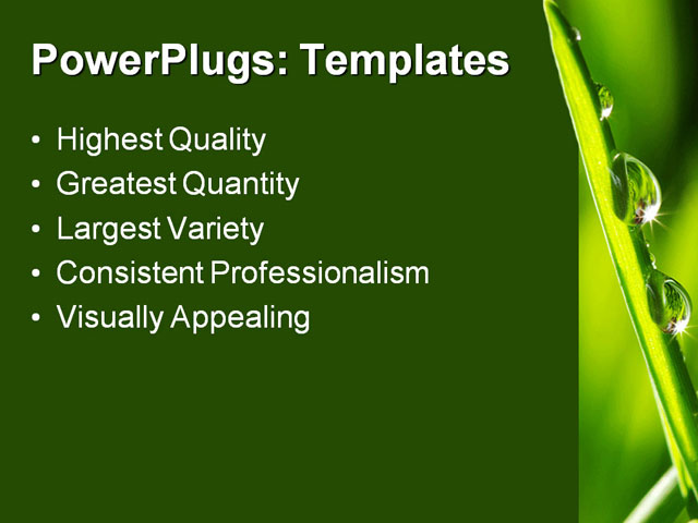 PPT Template - grass, drops, environment - Text Slide