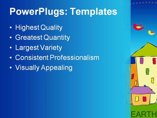 PPT Template - green planet, wallpaper, air - Text Slide