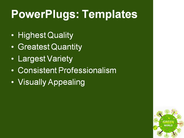 PPT Template - green world, agriculture, background - Text Slide