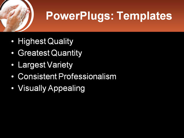 PPT Template - soap in hand, arm, background - Text Slide