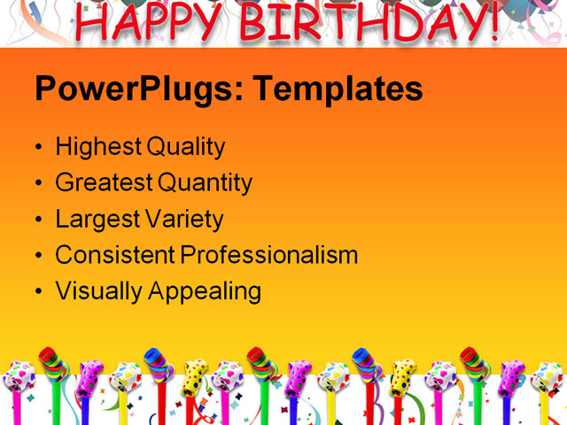 PPT Template - happy birthday, concept, background - Text Slide