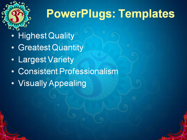PPT Template - asia, blue, buddha - Text Slide