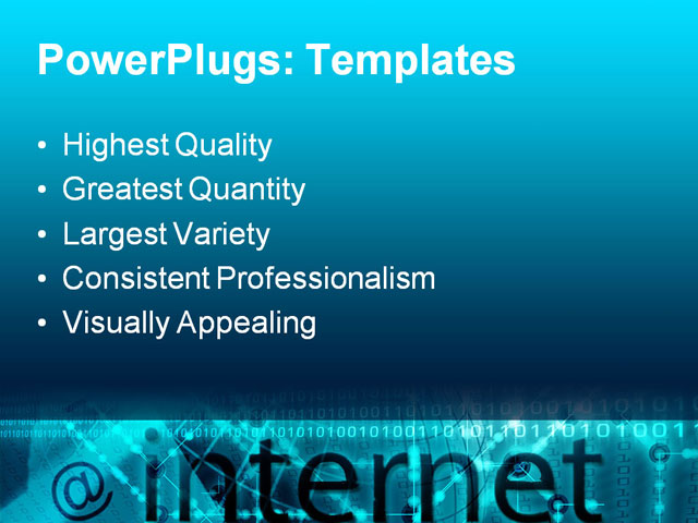 PPT Template - internet data, background, binary - Text Slide