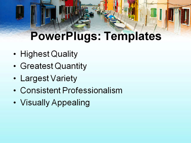 PPT Template - blue, boat, bright - Text Slide