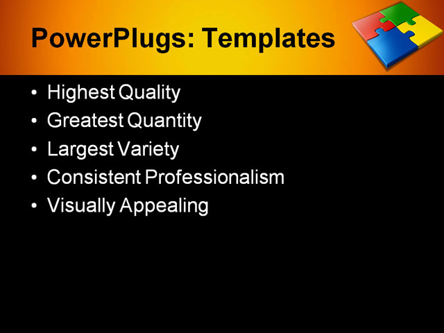 PPT Template - jigsaw puzzle, blue, colorful - Text Slide