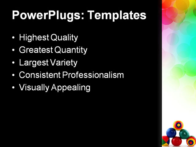 PPT Template - colorful juggle balls, background, balls - Text Slide