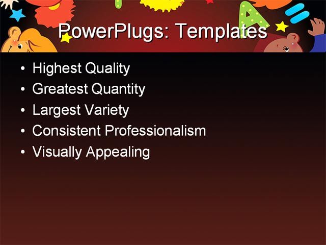 PPT Template - children, leisure, entertainment - Text Slide