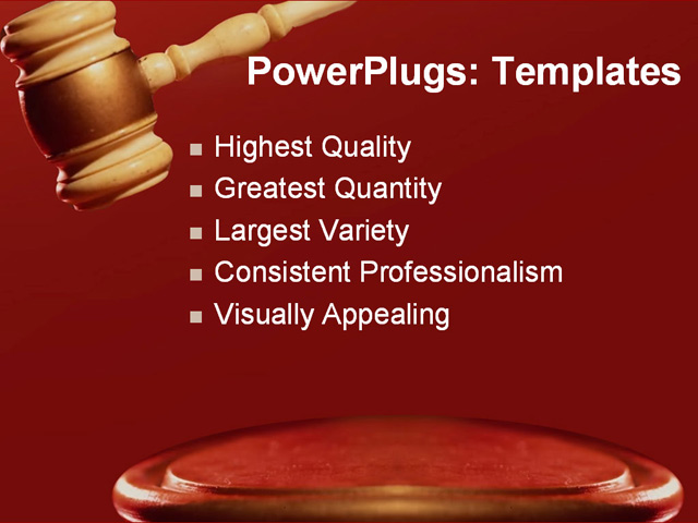 PPT Template - law, judicial, gavel - Text Slide