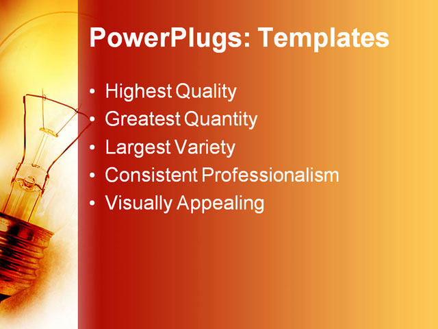 PPT Template - light bulb, advertising, blank - Text Slide