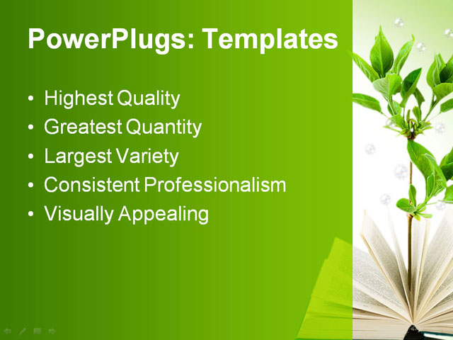 PPT Template - book and plant, abstract, achievement - Text Slide