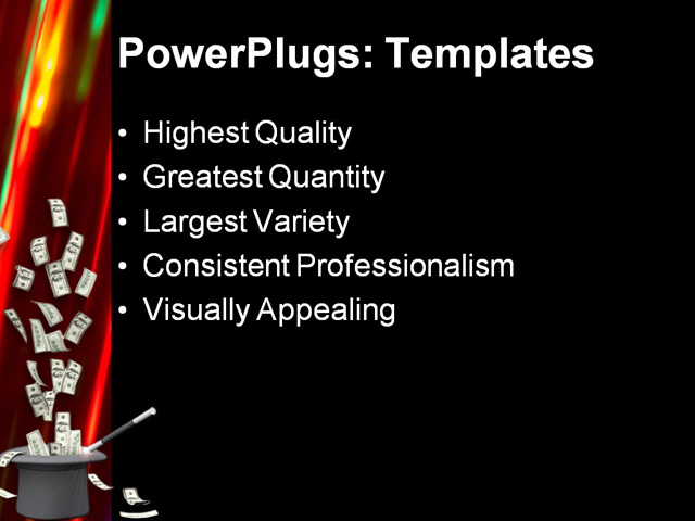 PPT Template - magic wand, money, bank - Text Slide
