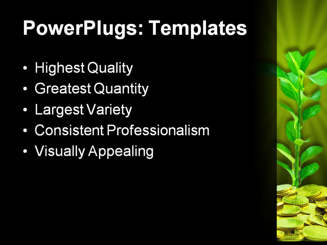 PPT Template - the money plant, american, badget - Text Slide