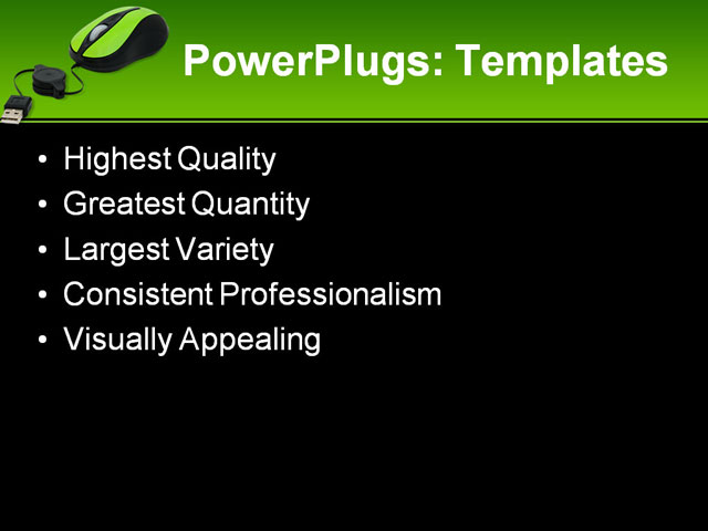 PPT Template - computer mouse, black, button - Text Slide