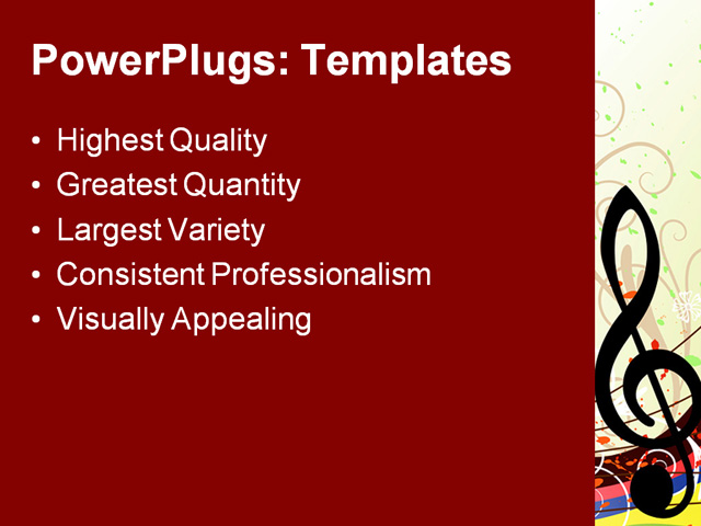 PPT Template - musical notes, abstract, artistic - Text Slide