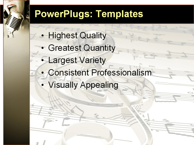 PPT Template - music, notes, sound - Text Slide