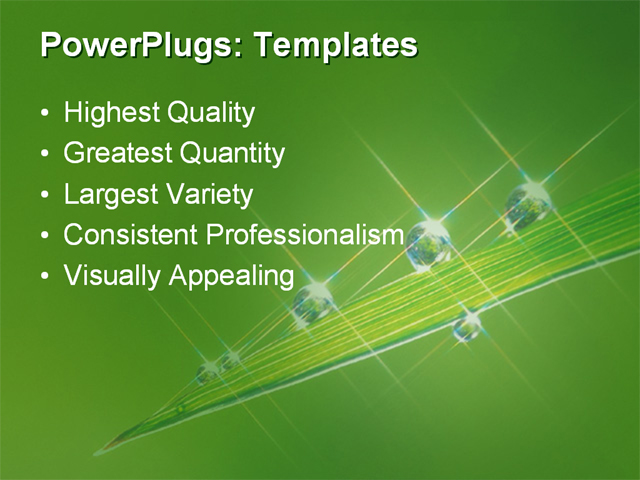 PPT Template - nature, leaf, due drop - Text Slide