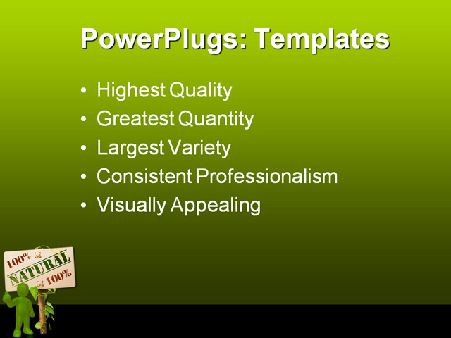 PPT Template - green natural and bio, advertise, advertising - Text Slide