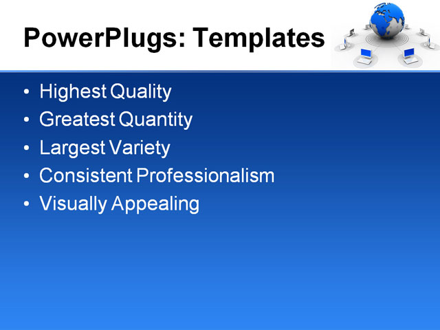 PPT Template - blue, computer, concept - Text Slide