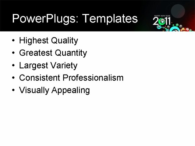 PPT Template - new year 2011 background, festival, event - Text Slide