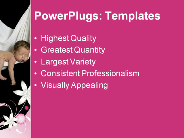 PPT Template - newborn, sleeping, peacefully - Text Slide