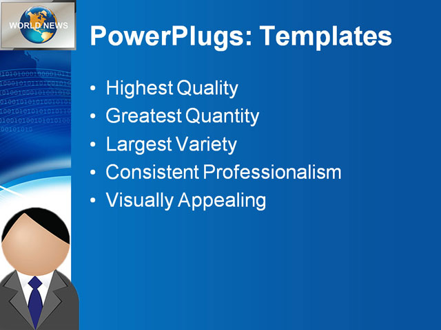 PPT Template - news, anchorman, broadcast - Text Slide