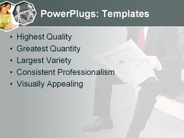 PPT Template - newspaper, business, puzzle - Text Slide