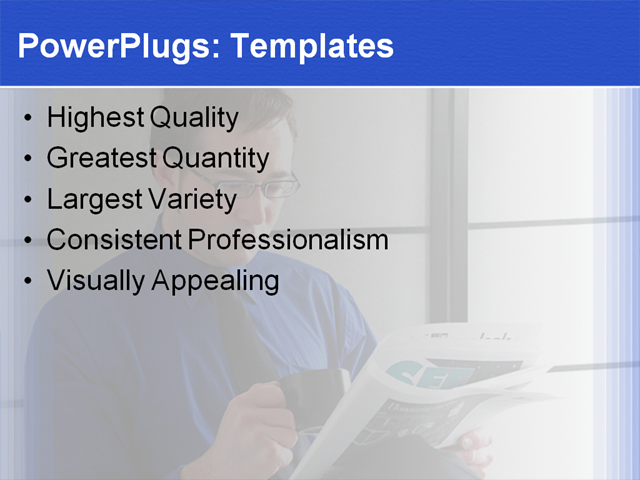 PPT Template - newspaper, blue, business - Text Slide