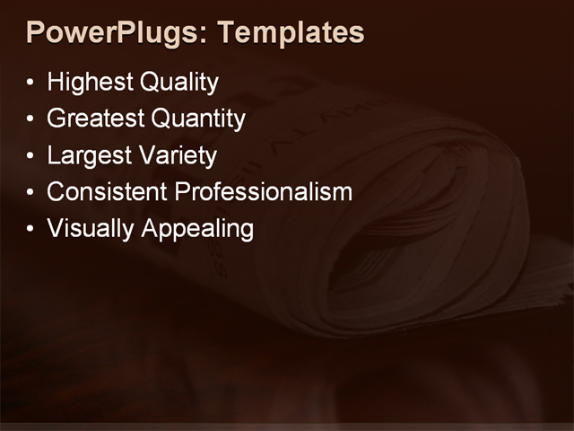 PPT Template - newspaper, business, brown - Text Slide