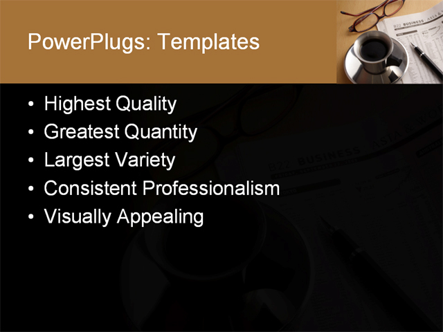 PPT Template - newspaper, glasses, search - Text Slide