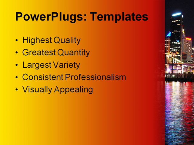 PPT Template - city, lights, buildings - Text Slide