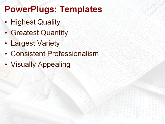 PPT Template - newspaper, business, white - Text Slide