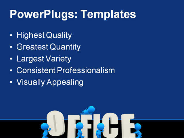 PPT Template - man with word office, boss, business - Text Slide