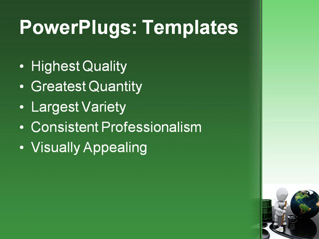 PPT Template - man cleaning, oil spill, barrel - Text Slide