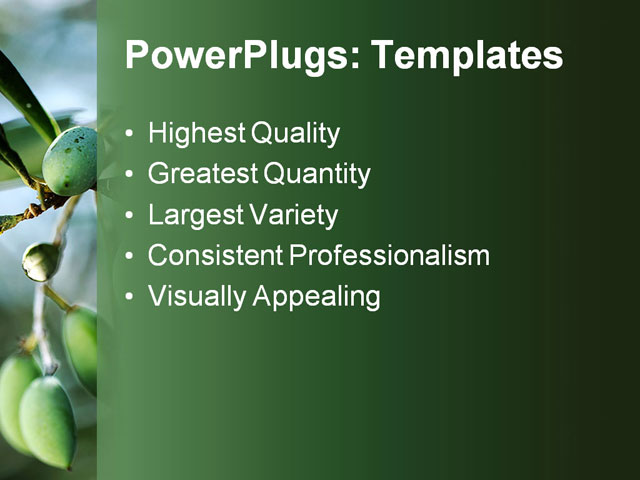 PPT Template - olive branch, background, branch - Text Slide