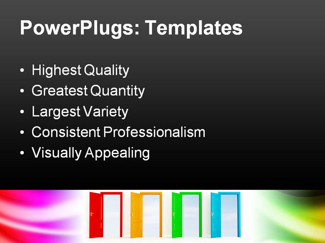 PPT Template - four colored, open door, accessibility - Text Slide