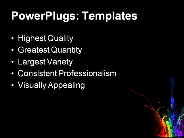 PPT Template - paint splash, color, drops - Text Slide