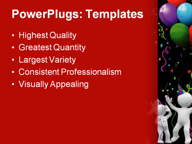 PPT Template - party time, abstract, aniversary - Text Slide