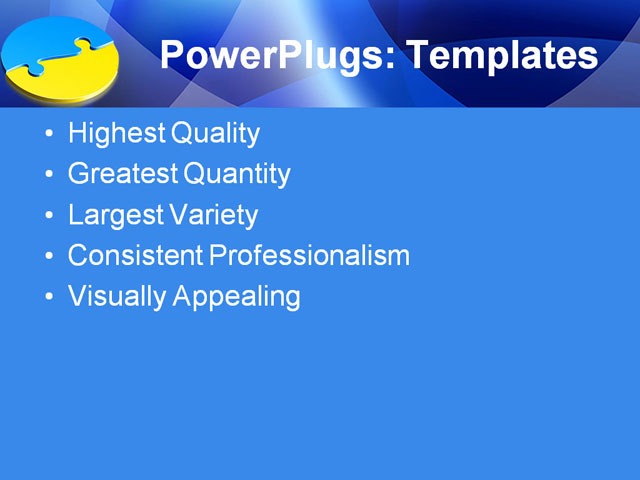 PPT Template - different shapes of jigsaw puzzle, abstract, blank - Text Slide