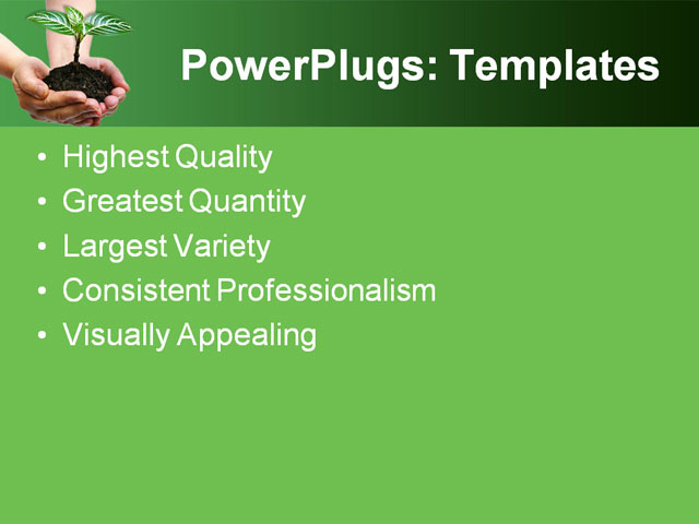 PPT Template - plant in hands, body, concept - Text Slide