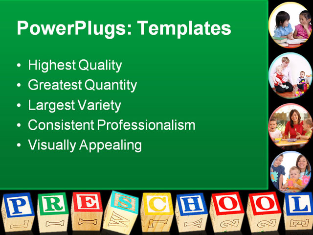 PPT Template - alphabet blocks preschool, alpha, blocks - Text Slide