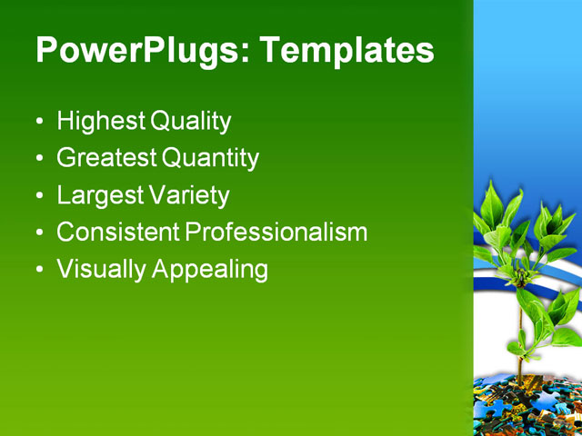 PPT Template - puzzle and plant, abstract, background - Text Slide