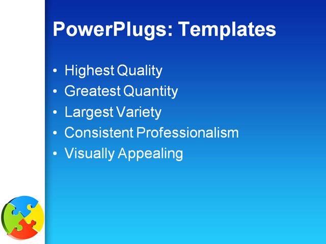 PPT Template - different shapes of jigsaw puzzle, abstract, blank - Text Slide